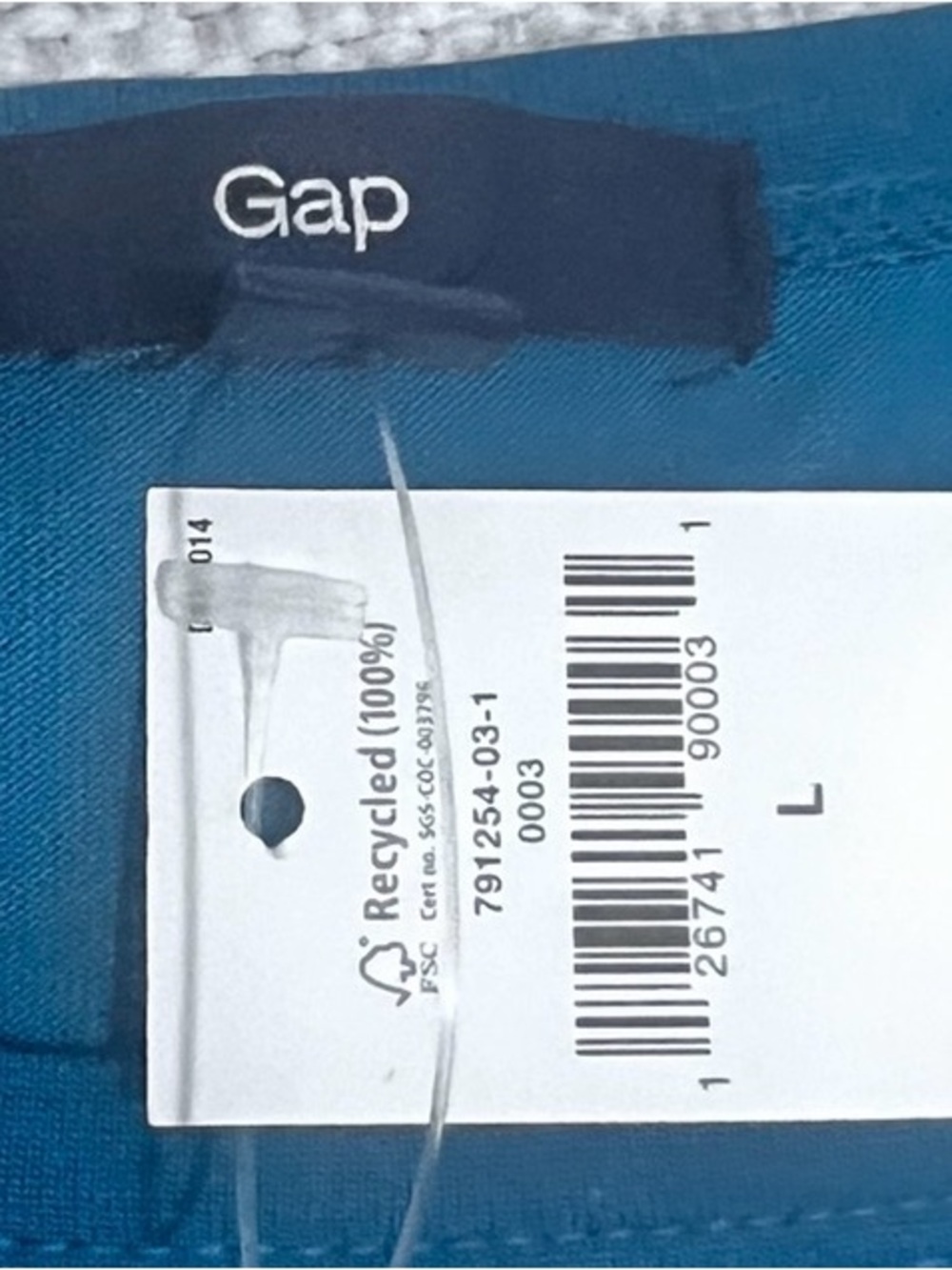 GAP Teal Top with Logo Neck Tag